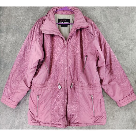 Snuggler Ski Wear Jackets & Blazers - Snuggler Jacket Womens 14 Pink Alexandria Retro Cinch Waist 80s Vintage Ski Wear